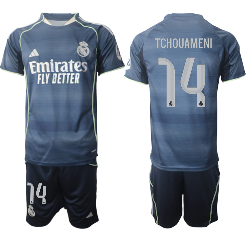 Men 2025-2026 Club Real Madrid away Blue 14 Soccer Jersey
